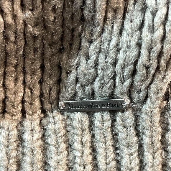 Abercrombie & Fitch Mock Neck Long Sleeve Gray Pullover Knit Sweater XL Ribbed - Picture 10 of 12